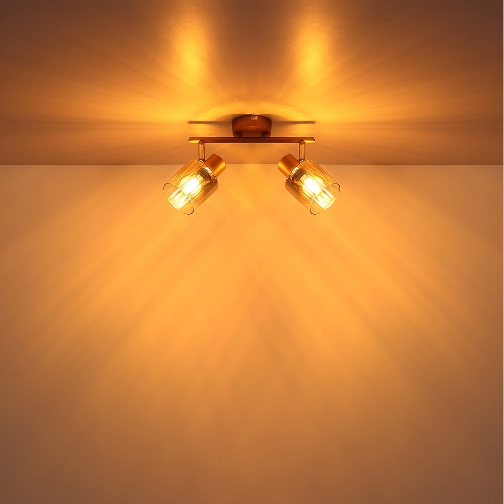 Plafondlamp Walton 2-lichts koffie bruin Globo 9007371592173