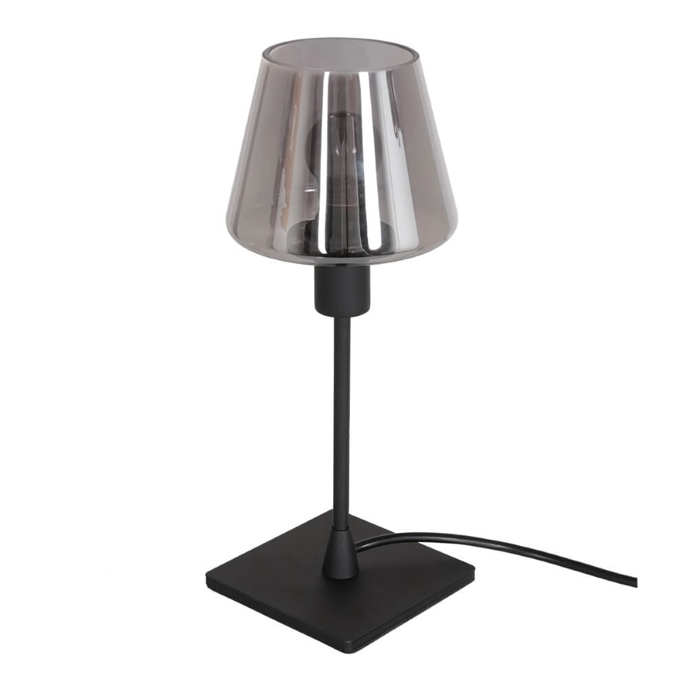 Zwarte tafellamp Ancilla met smoke glas Steinhauer 8712746146790