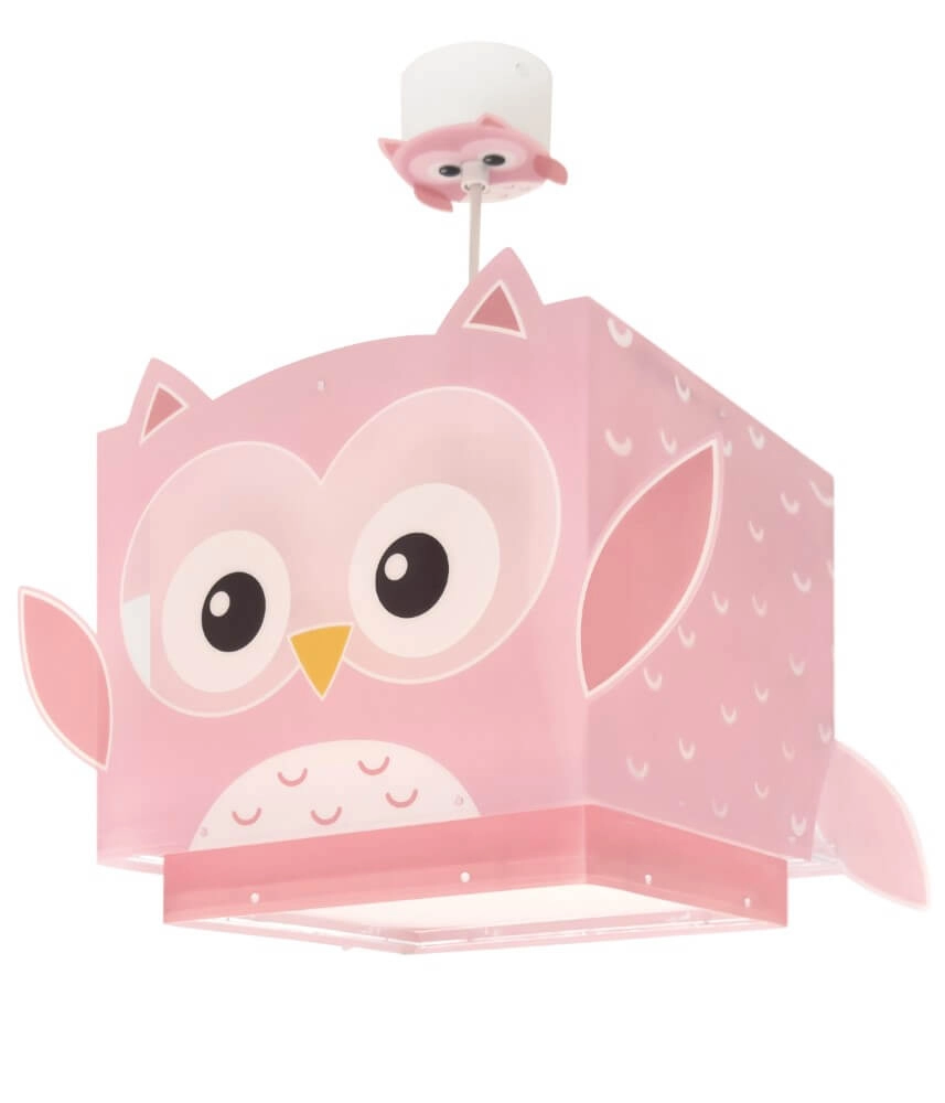 Kinderkamer hanglamp Pink Owl