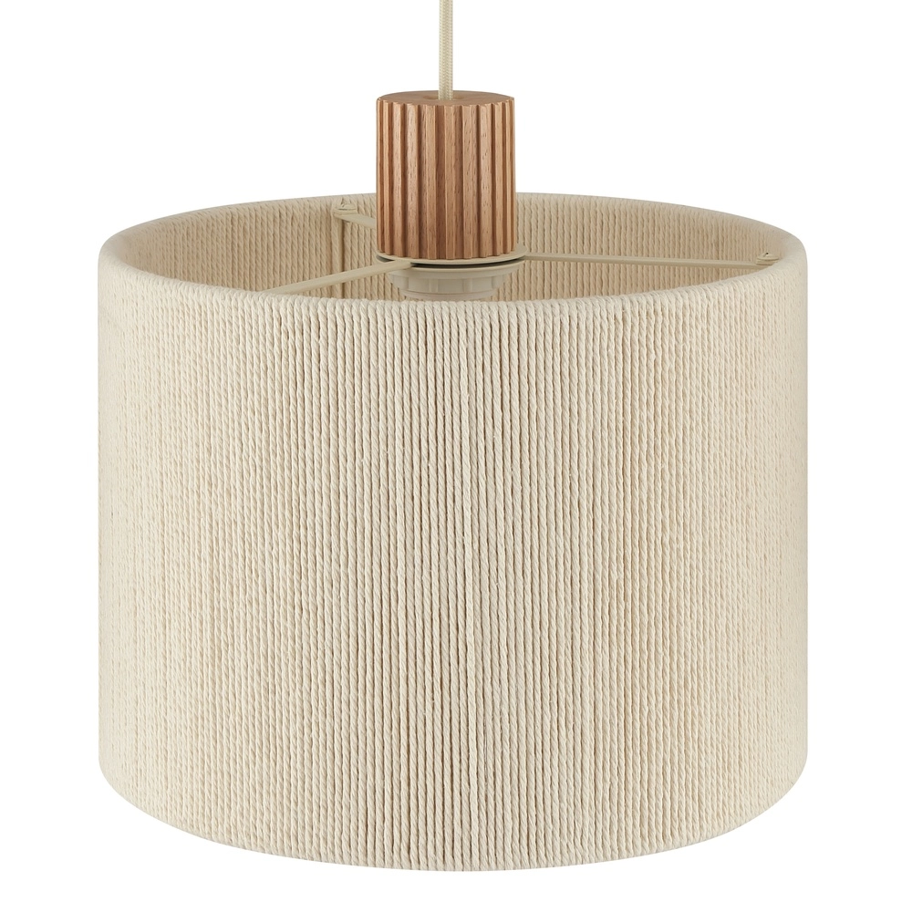 Beige hanglamp Arlo met hout japandi 3-lichts Brilliant 4004353477102