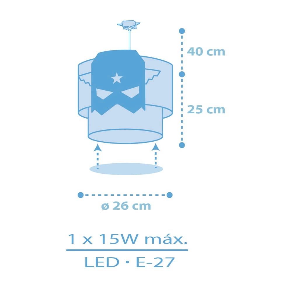 Kinderkamer hanglamp Blue Hero Ø 26cm Dalber 8420406002798