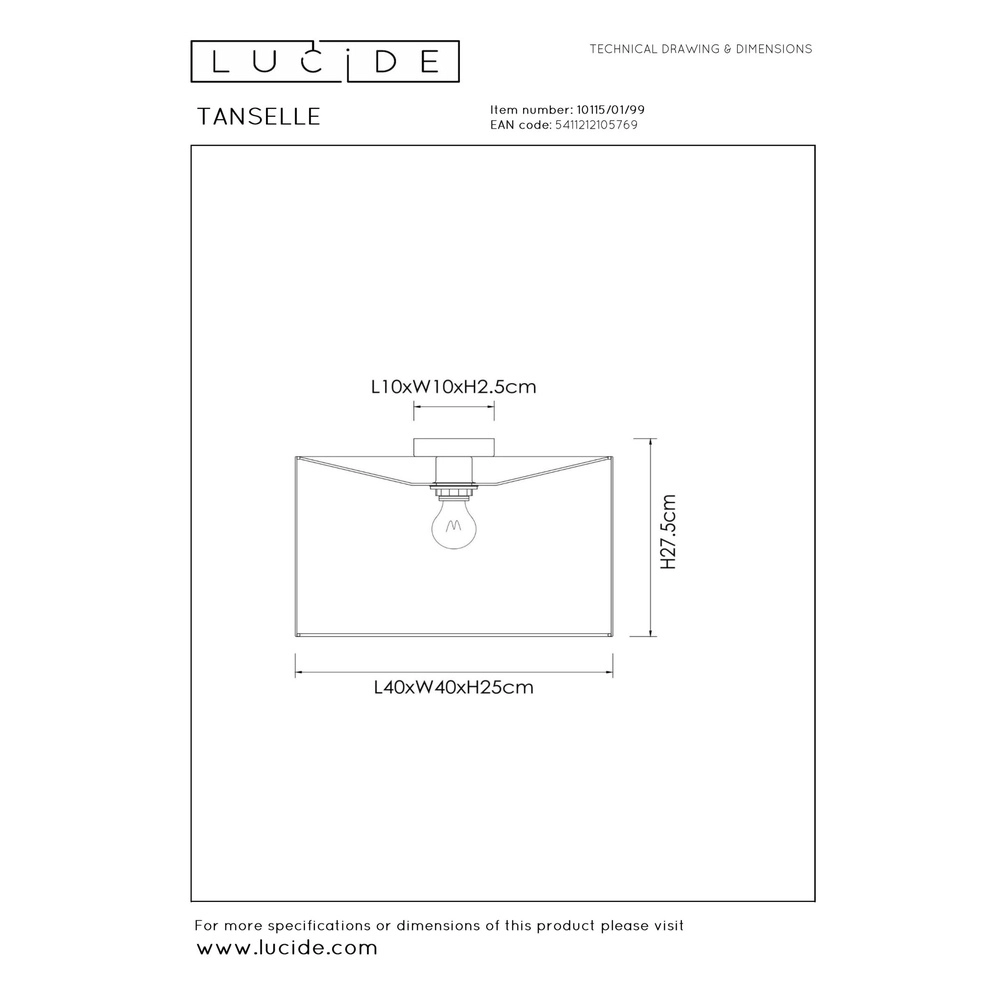 Gekleurde plafondlamp Tanselle Ø 40cm Lucide 5411212105769