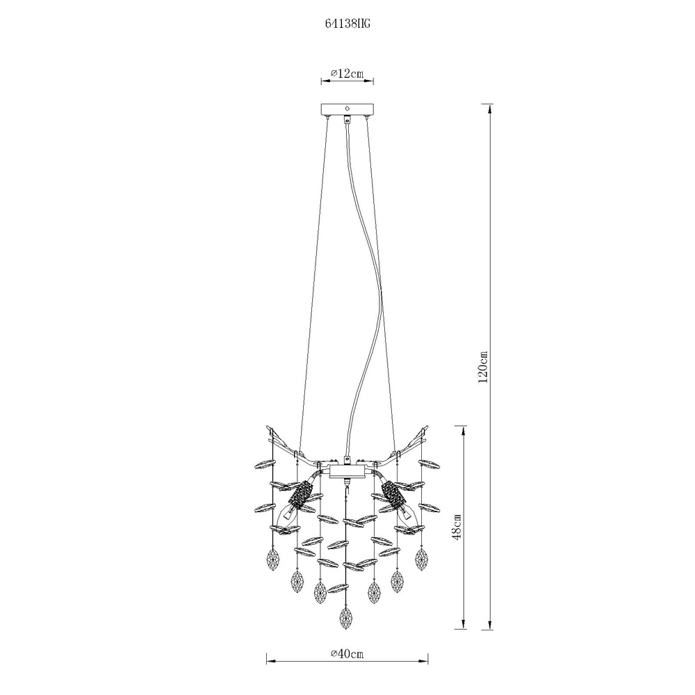 Hanglamp Queena goud Ø 40cm Globo 9007371525676