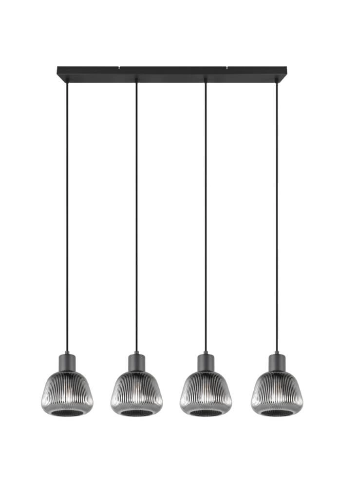 Eettafel hanglamp Tarifa met geribbeld glas Trio 4017807615814