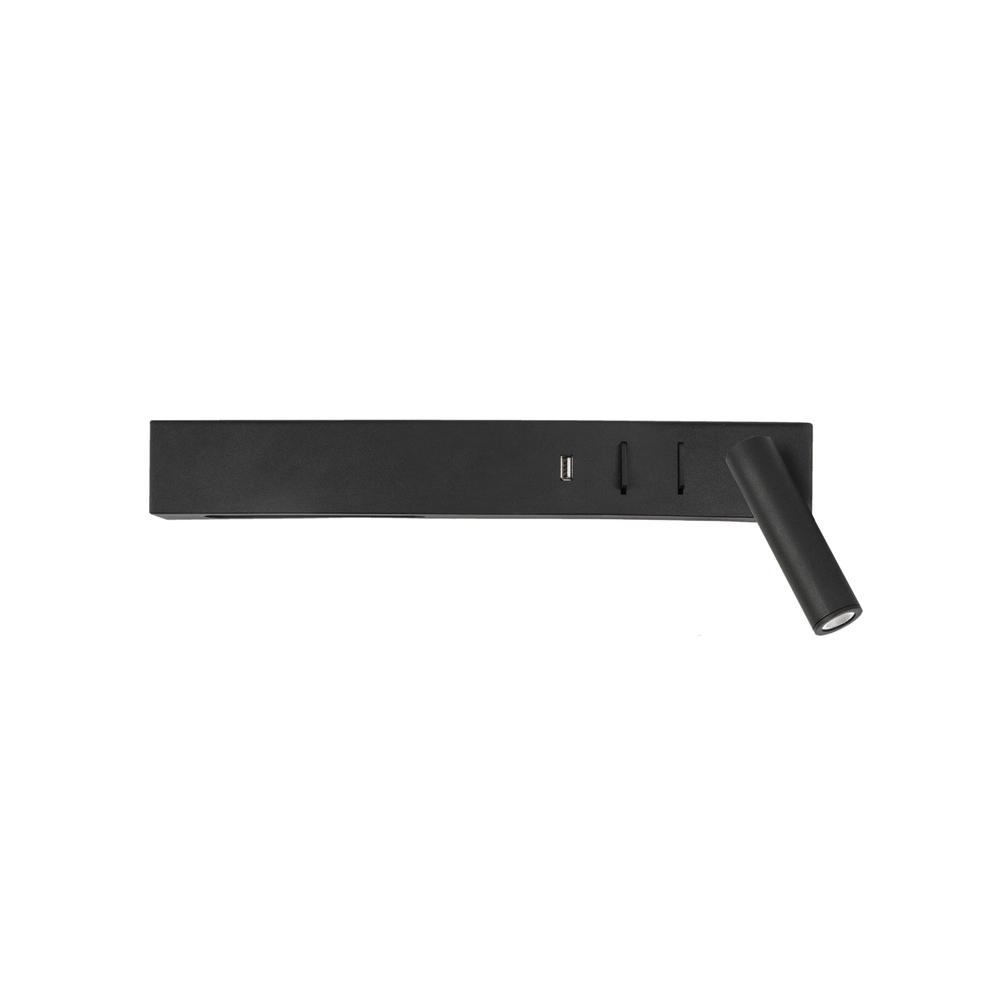 Bedlampje Vida rechts zwart met usb Lyora 5212017427854