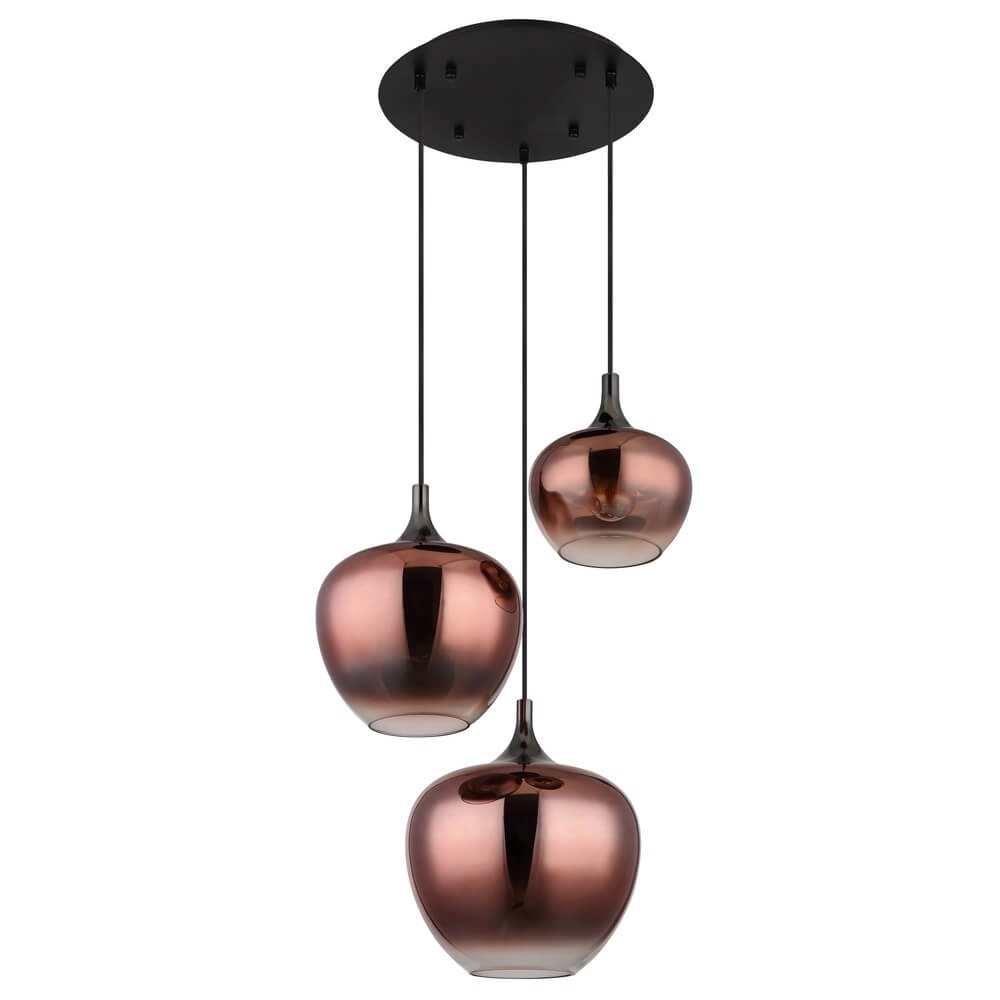 Zwarte hanglamp Maxy met rood glas Ø 48cm Globo 9007371459971