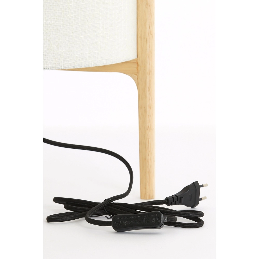 Schemerlamp Litto Ø 35cm - houtlook met naturel linnen Light & Living 8717807792725