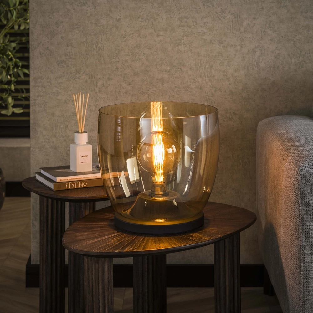 Vloerlamp amber glas UP Ø 33cm - 32cm hoog