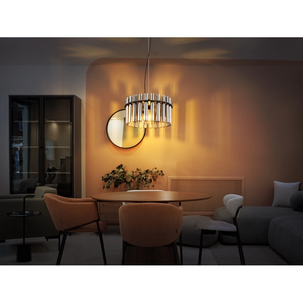 Hanglamp Gorley II zwart met glas staafjes Globo 9007371586110