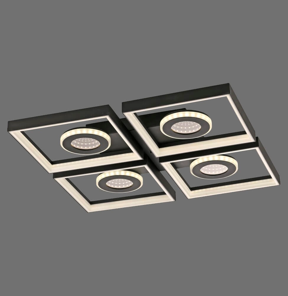 Vierkante plafondlamp Traforo quatro Paul Neuhaus 4012248384909