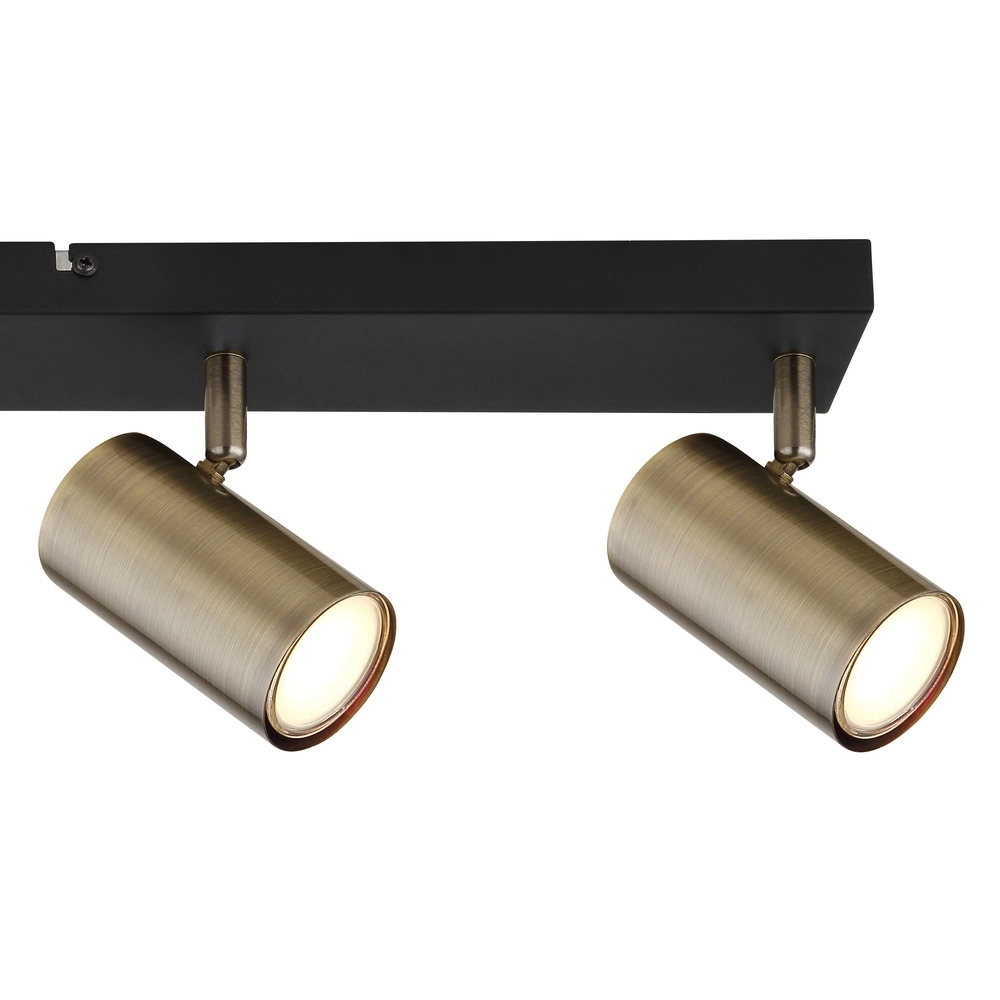 Plafondlamp 4-lichts Robby zwart met brons Globo 9007371430994