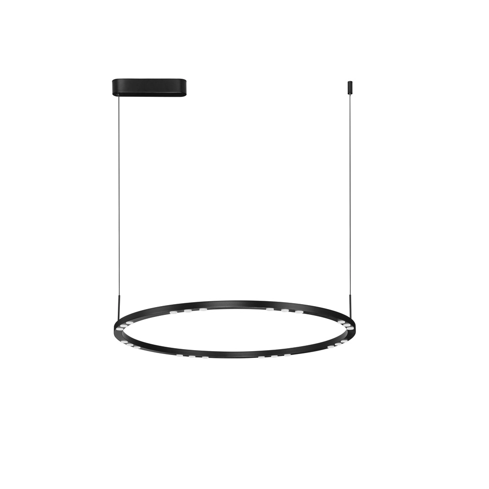 Strakke hanglamp Lunette zwart Ø 80cm Lyora 5212017465207