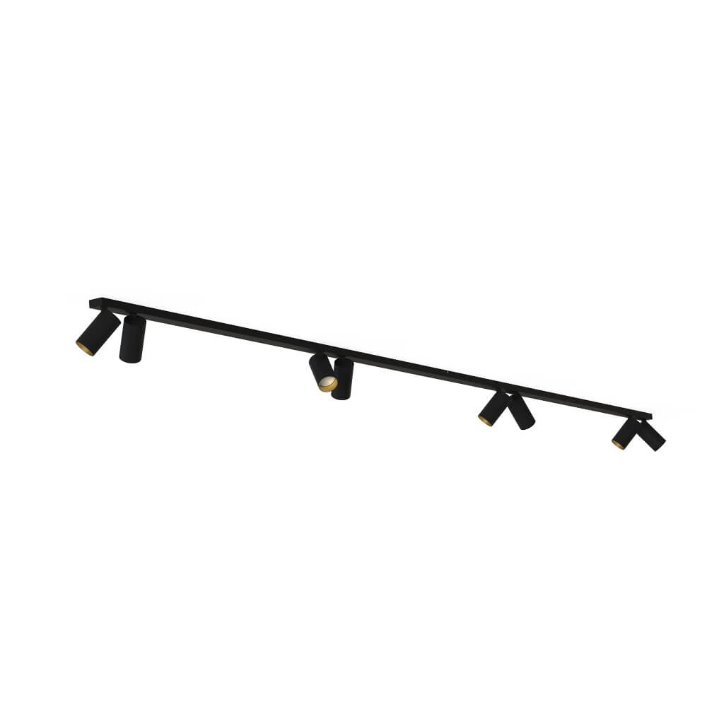 Zwart met gouden plafondlamp Mono
