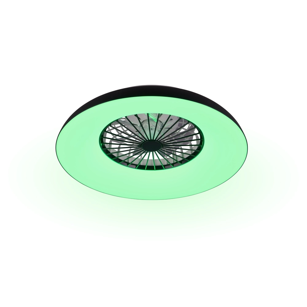 Design ventilator Svaerholt zwart Ø 60cm met RGB functie Trio 4017807688795