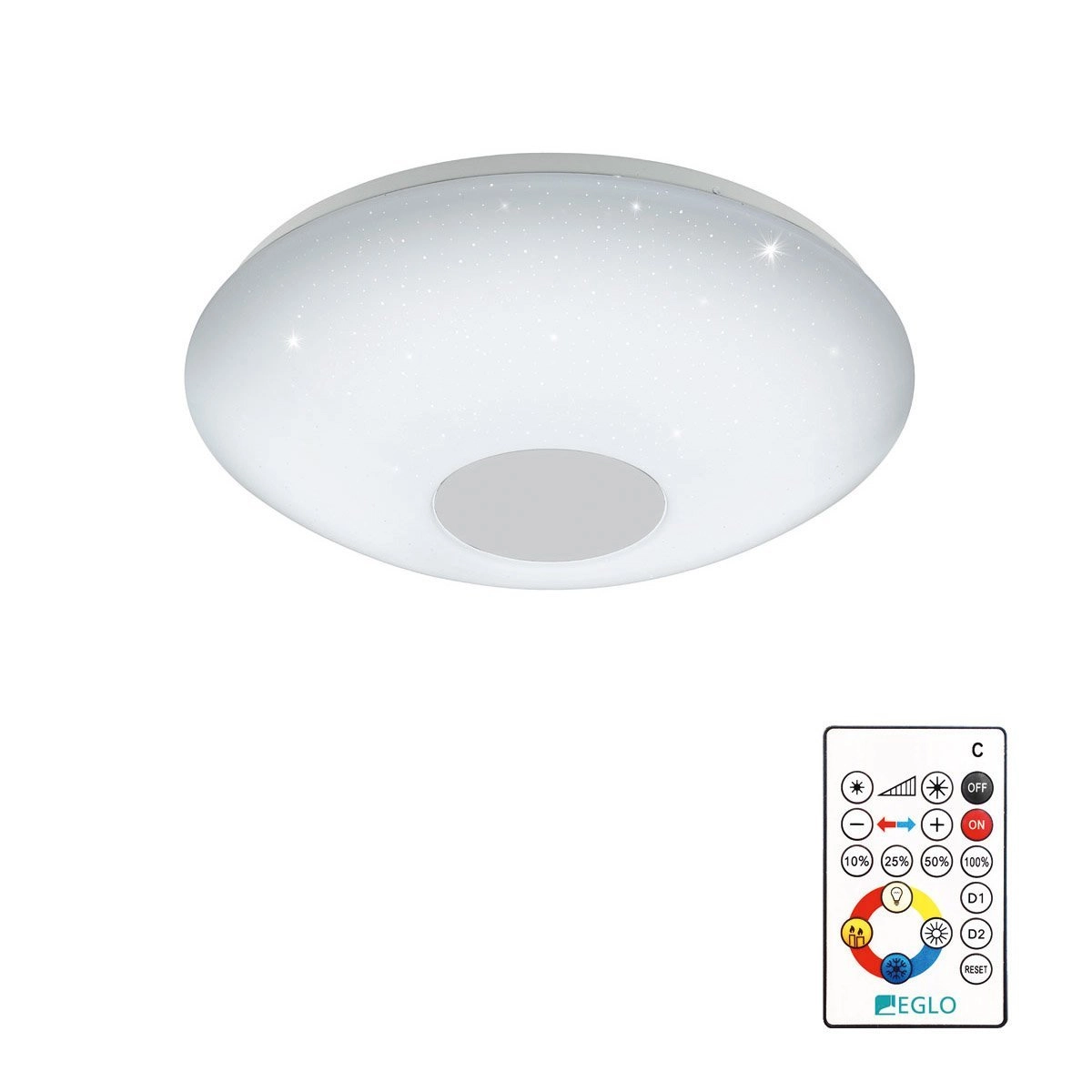 Led plafondlamp Voltago 2 RGB Crystal rond 30cm wit