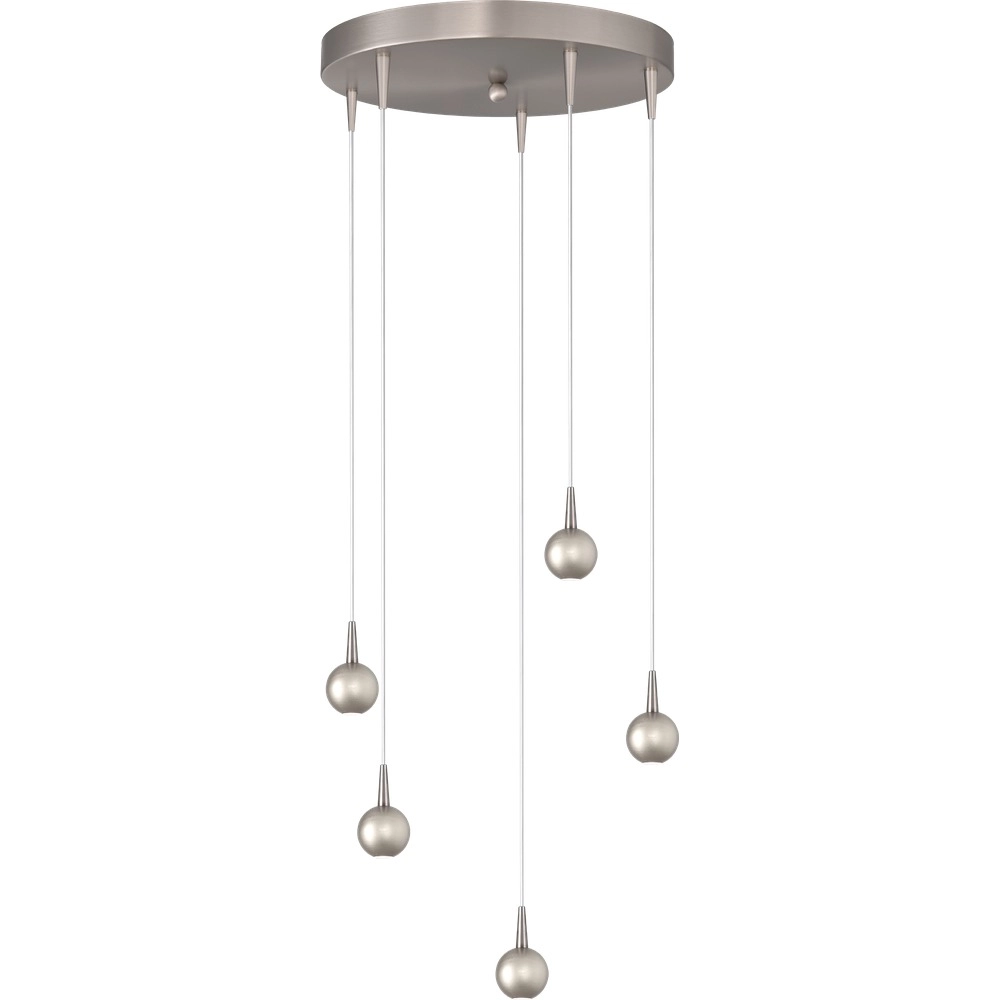 5-lichts hanglamp Talana nikkel Ø 35cm DTW