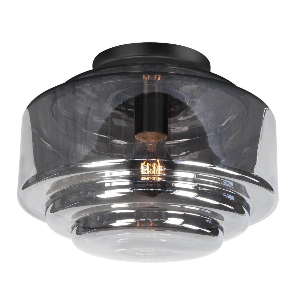 Plafondlamp Cambridge smoke glas Ø 30cm
