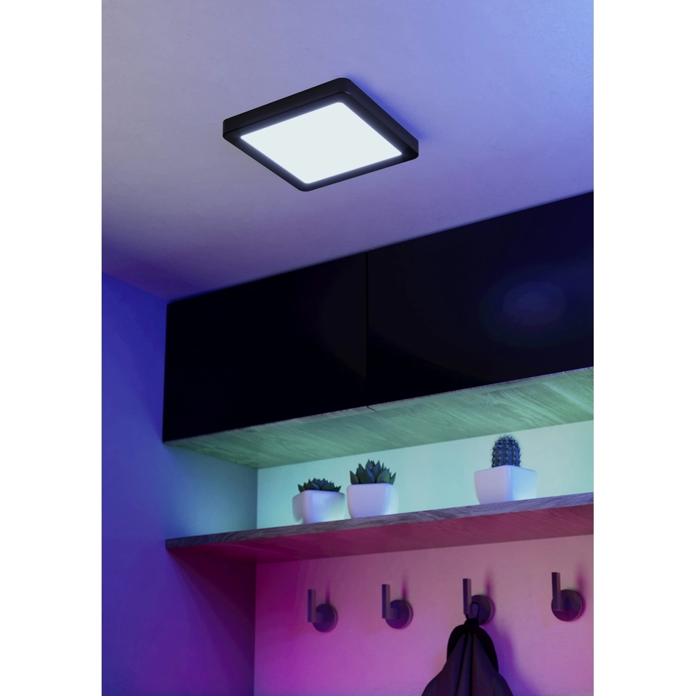 Plafonnière IP44 Fueva 6-Z vierkant - zwart - 22x22cm Eglo 9008606330515
