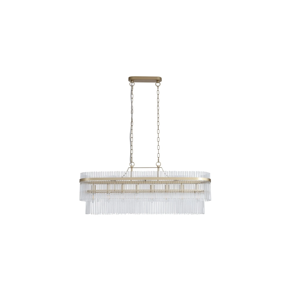 Hanglamp Lara goud met helder glas ovaal Searchlight 5053423301464