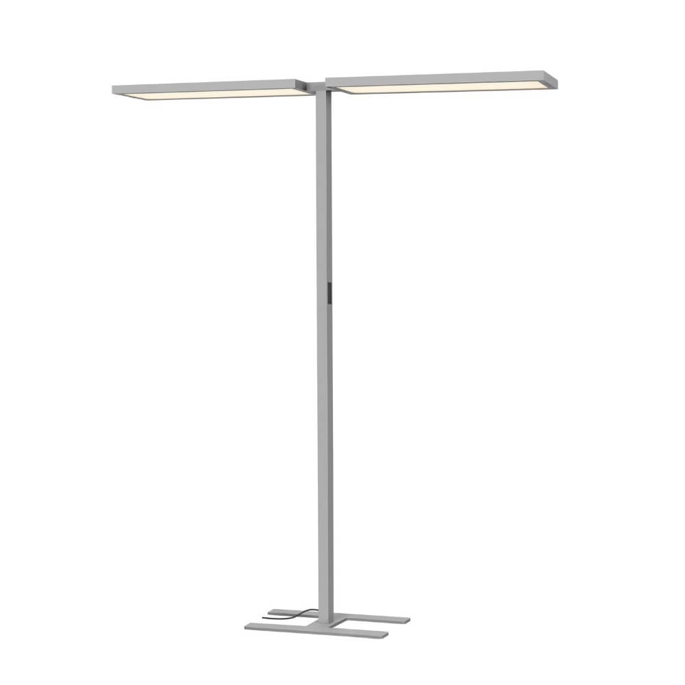 Led kantoor vloerlamp Worklight Pro grijs - dubbel