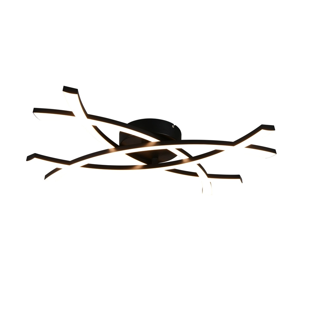Moderne plafondlamp Pollock 40cm zwart