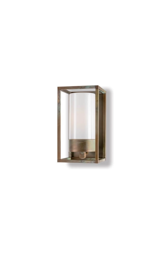 Landelijke buitenlamp Cubic3 wit glas