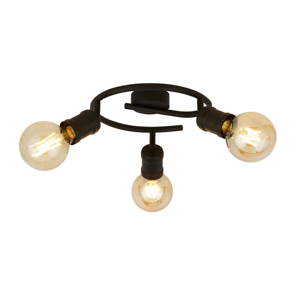 Plafondlamp Dance Ring 3-lichts zwart