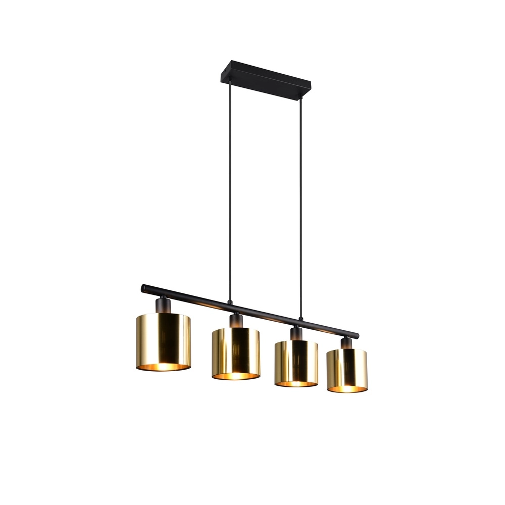 Hanglamp Jason zwart met goud 3-lichts