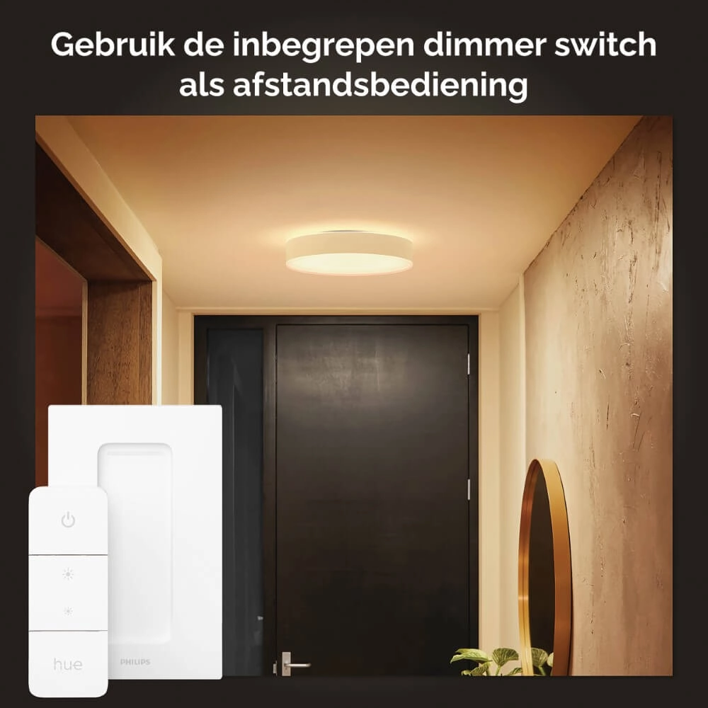 Plafondlamp Hue Enrave M - White Ambiance Ø 38,1cm wit Philips 8718696176436