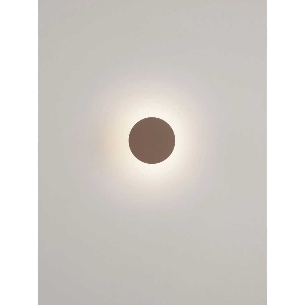 Design wandlamp Gong roestbruin