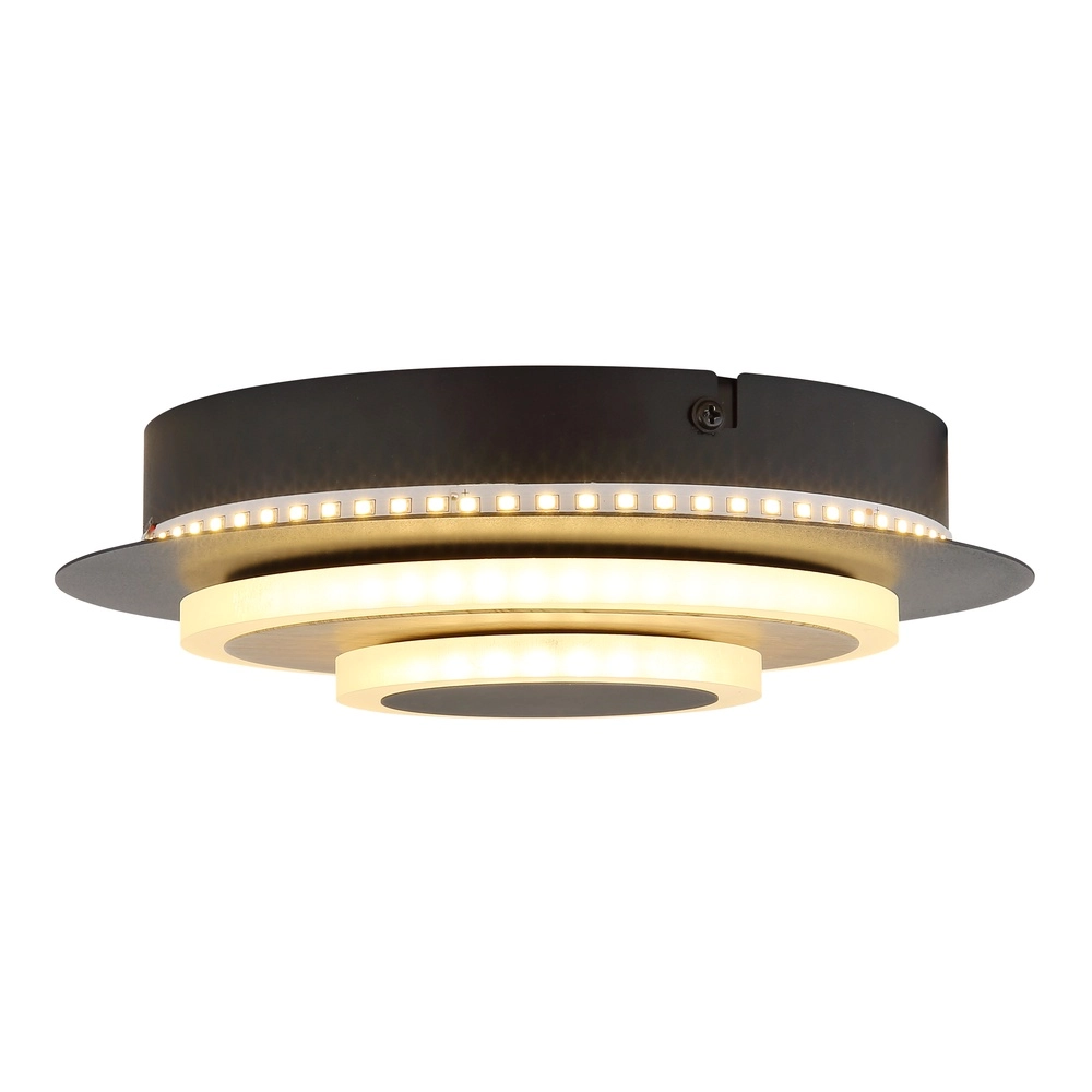 Zwarte wandlamp Odonell met hout Globo 9007371566419