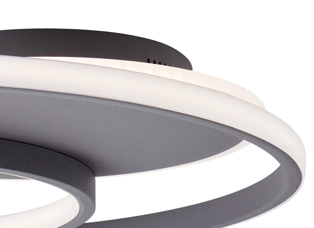 Plafondlamp Runda 50cm 3-rings Antraciet Brilliant 4004353390487