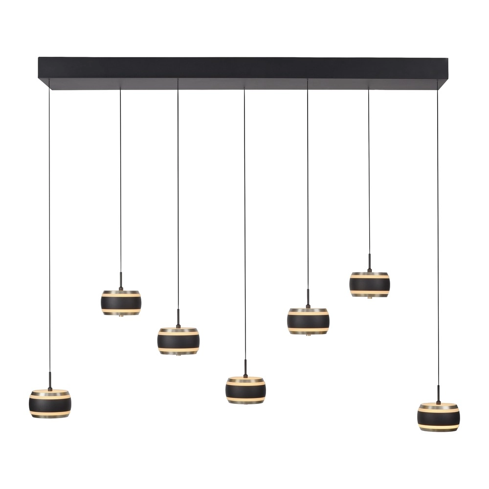 7L eettafel hanglamp Pure Falling Rings black pearl Paul Neuhaus 4012248396599