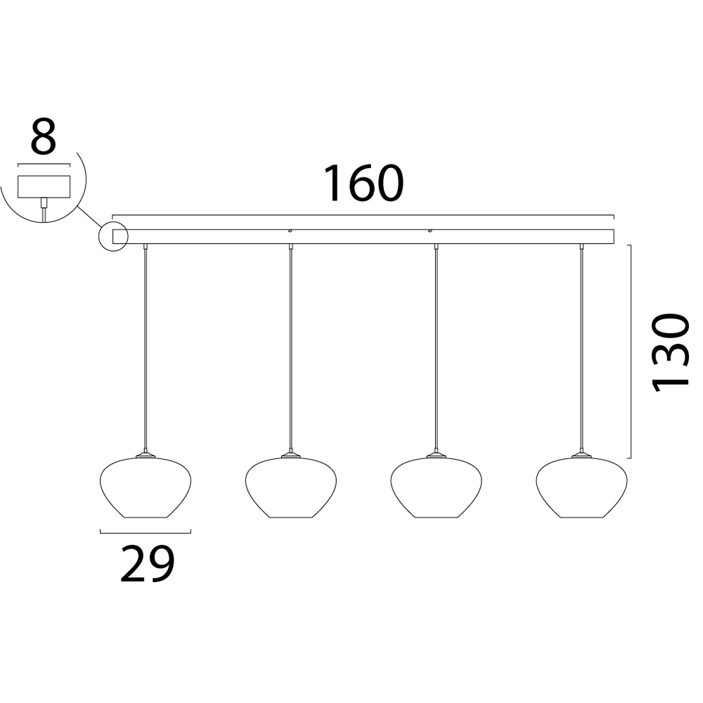 4-lichts hanglamp Cartone met Think Paper kappen Masterlight 8718121396729
