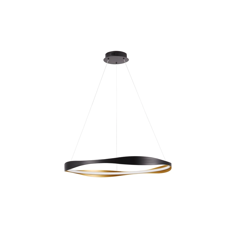 Design hanglamp Dobi Ø 80cm zwart met goud Lyora 5212017450043