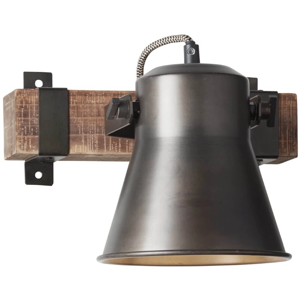Wandlamp Decca zwart met bruin Brilliant 4004353361432