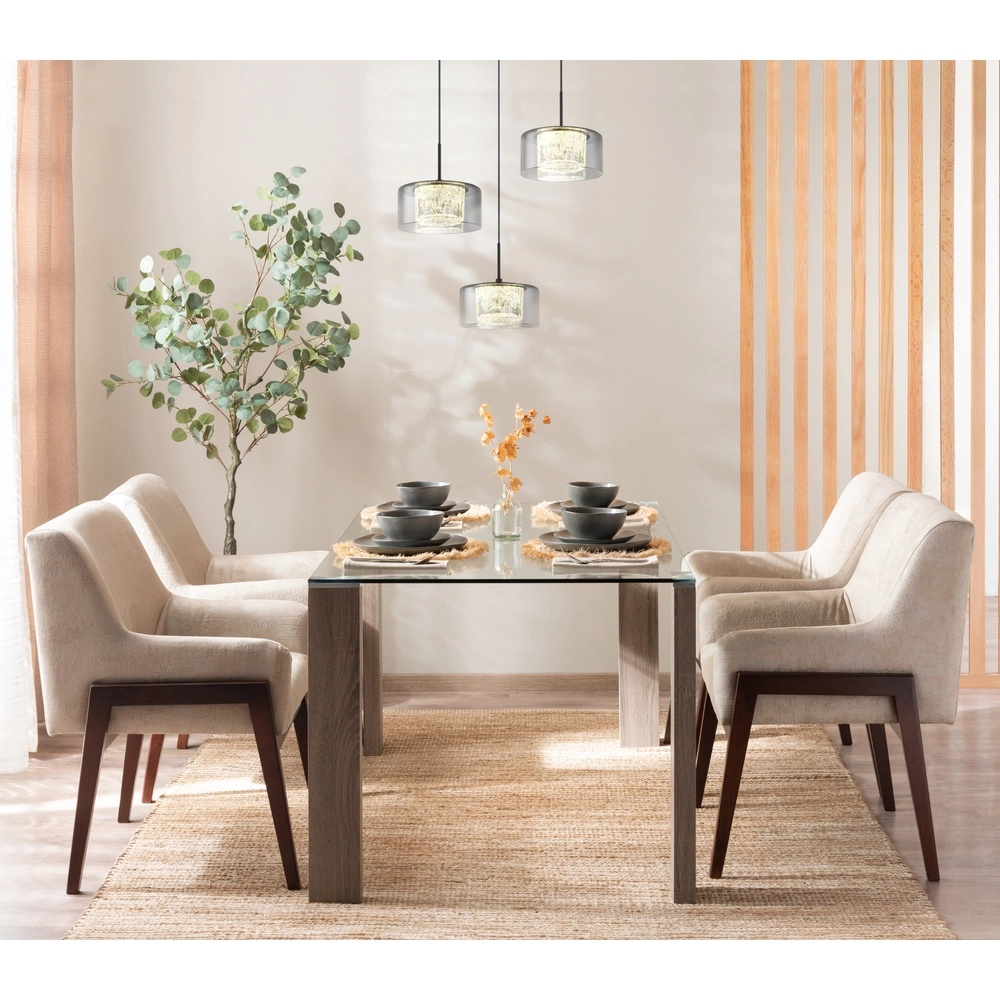 Design hanglamp Fogsy 3-lichts zwart met smoke glas Globo 9007371447381