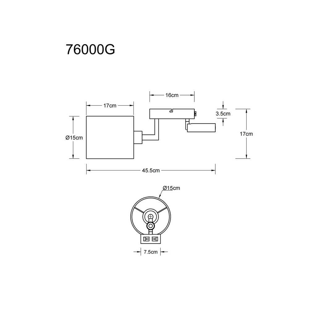 Bedlampje Zamora zwart met kapje Globo 9007371572892