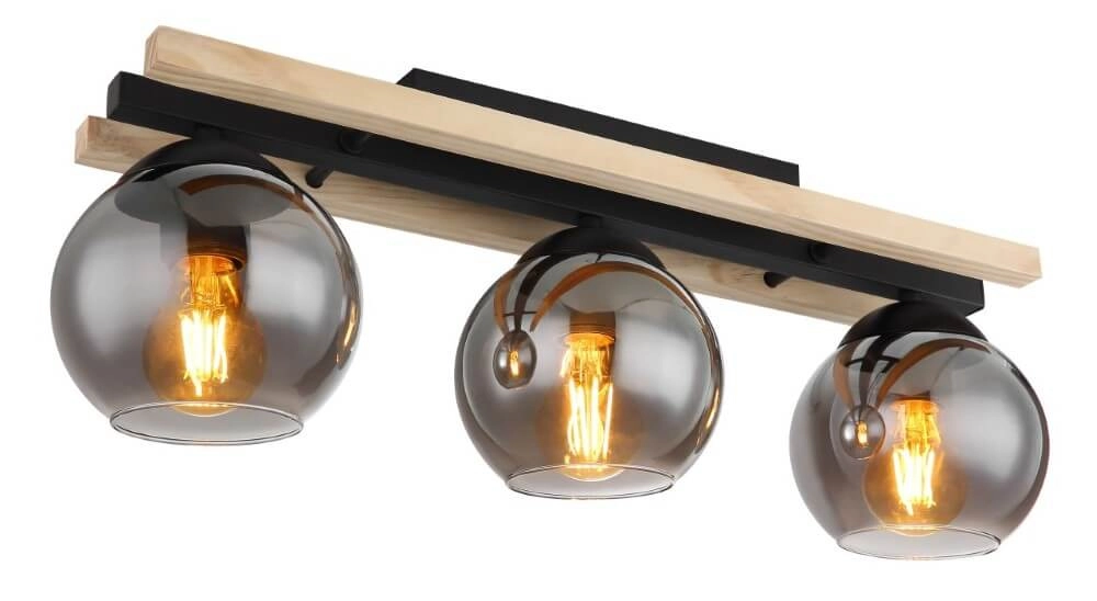 Design plafondlamp Conni hout 3-lichts