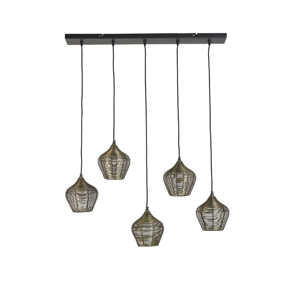 Hanglamp Alvaro 5-lichts brons Light & Living 8717807635626