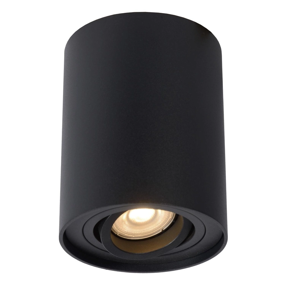 Opbouw plafondspot Tube zwart Ø 9,6cm Lucide 5411212221278