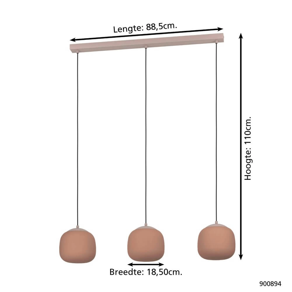 Japandi hanglamp Cominio 3-lichts Eglo 9008606274598