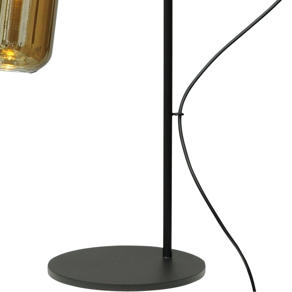 Zwarte tafellamp met goud Bounty met cilinderglas Masterlight 8718121248509