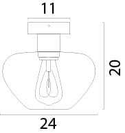 Plafondlamp Genua zwart met goud glas Ø 24cm Masterlight 8718121357201