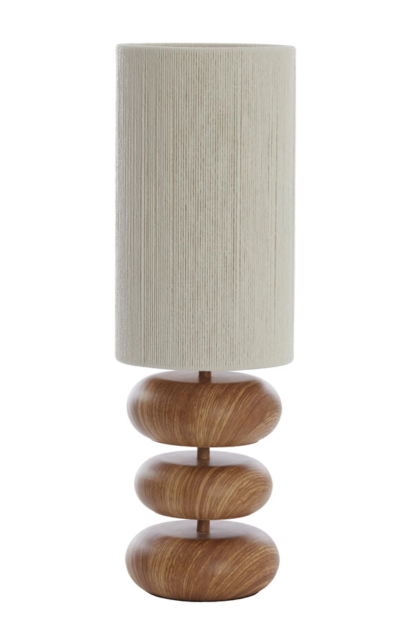 Tafellamp Danialo hout met crème 60cm Light & Living 8717807756826