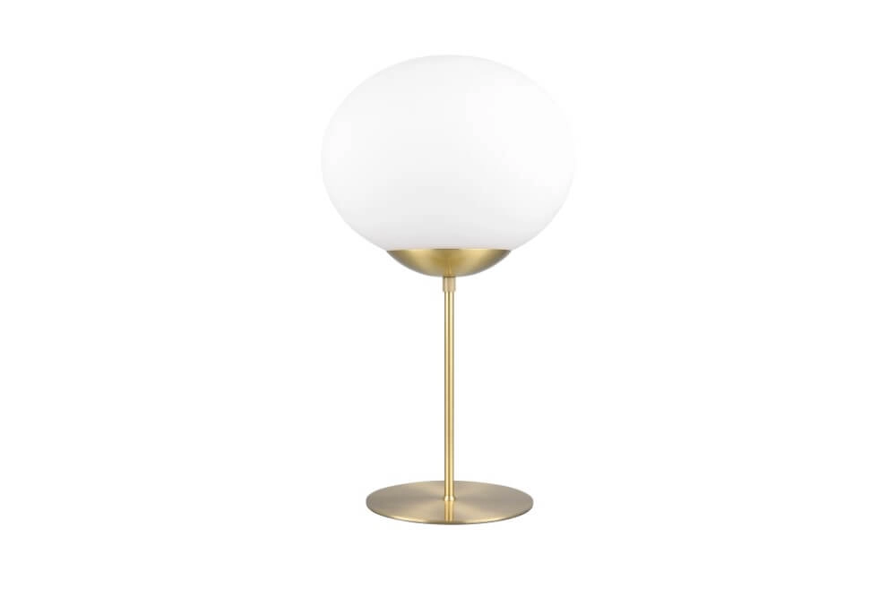Tafellamp Fomento Ø 30cm - messing met wit glas Trio 4017807616170