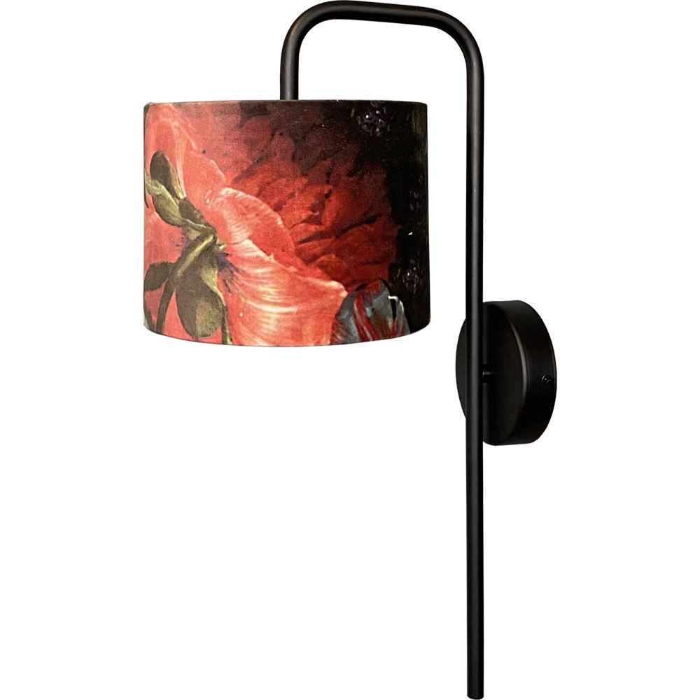 Zwarte wandlamp Venus met Flower lampenkap
