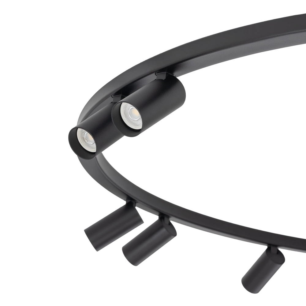 Cirkel opbouwspots Fourty 9x GU10 - zwart Lyora 5903139119504