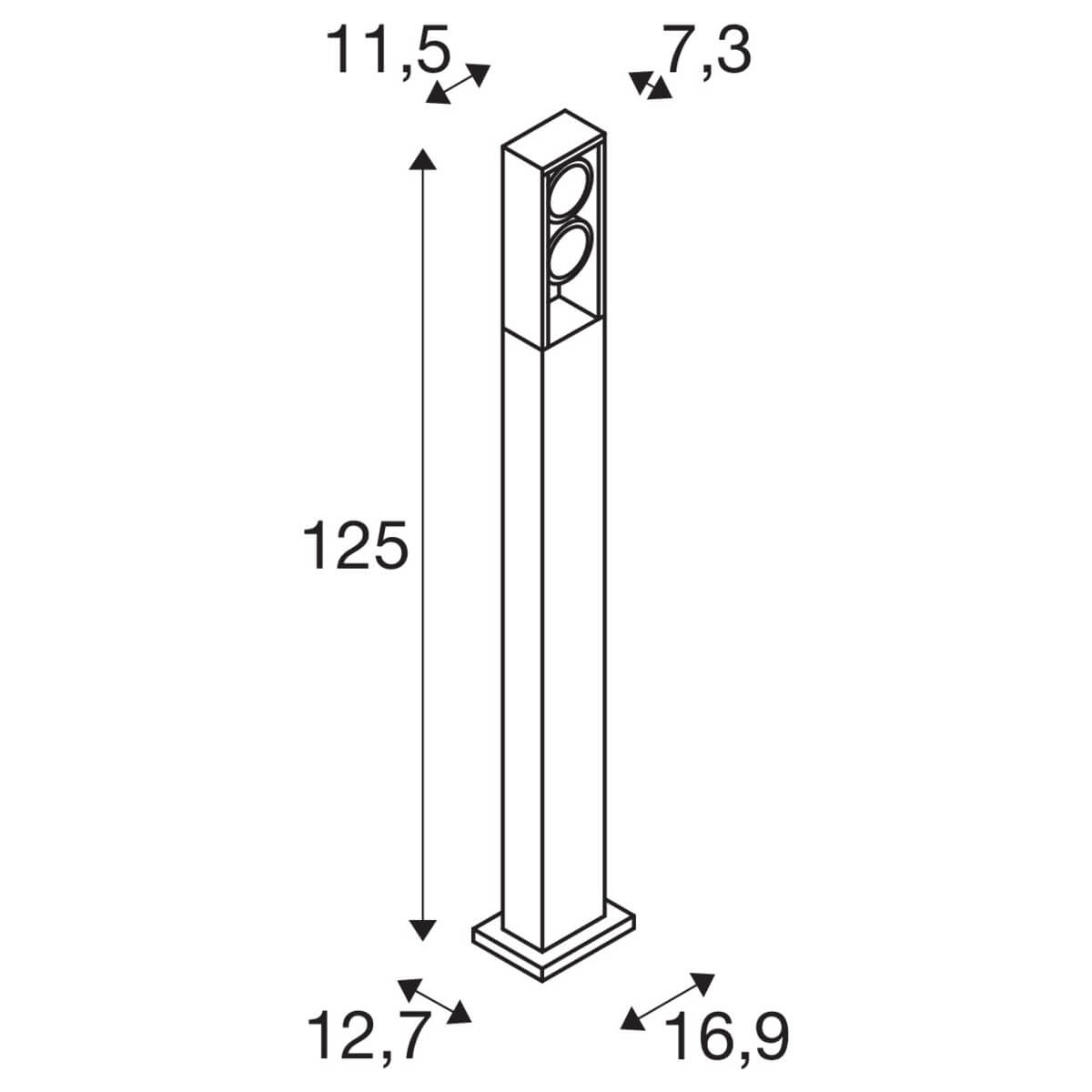 Led pad verlichting Eskina 125cm 2-lichts antraciet SLV 4024163255318