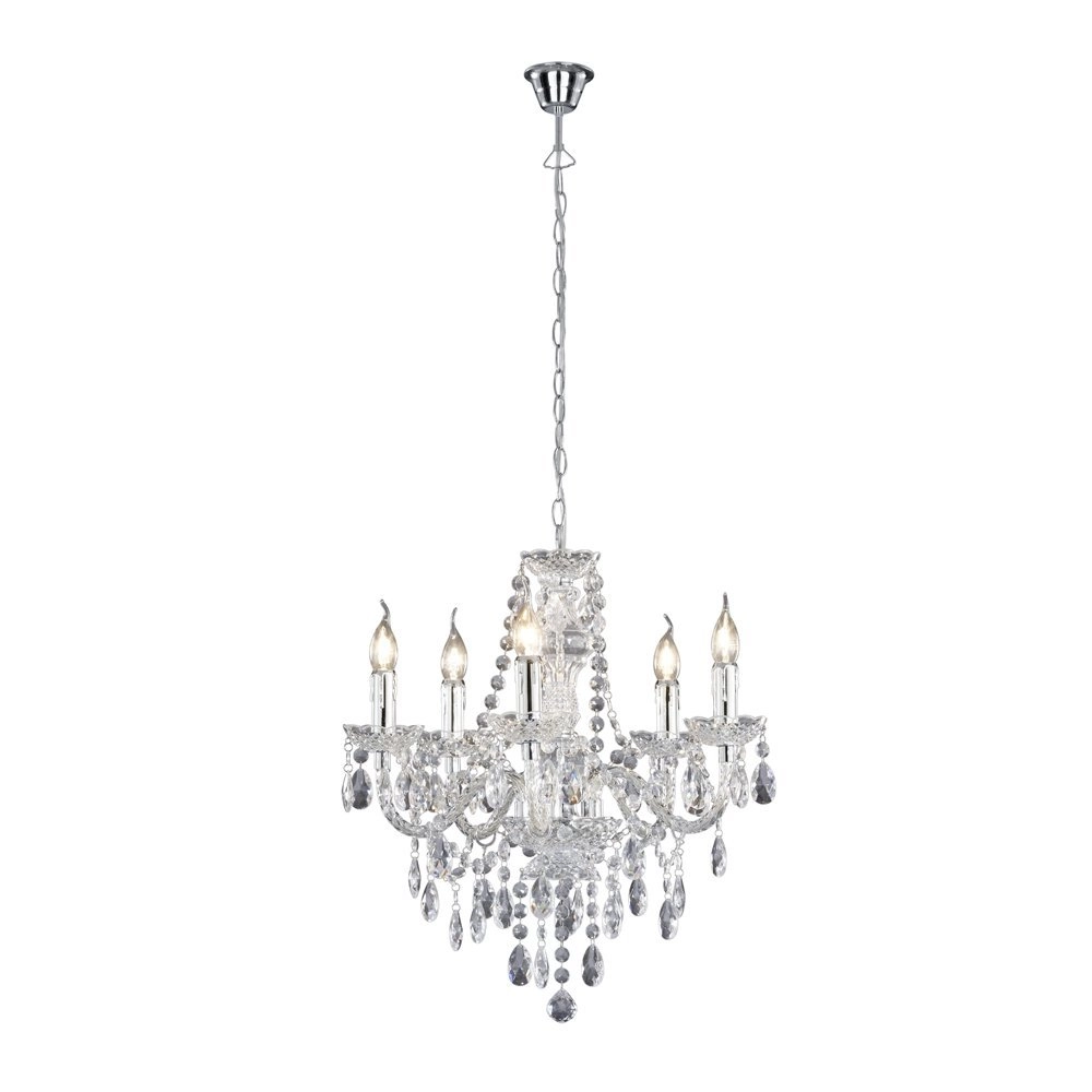 Luster Luster Crystal 52cm 5-lichts grijs